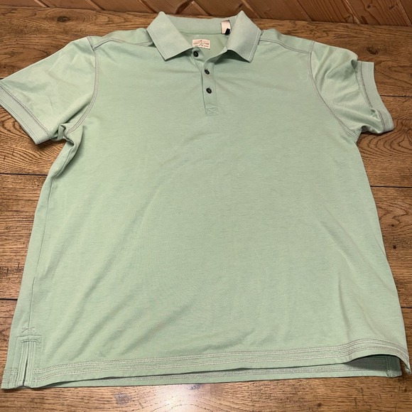 Tommy Bahama Long Weekend Casual 1/4 Button Green‎ S/S Cotton Polo | Men's L - Picture 1 of 6